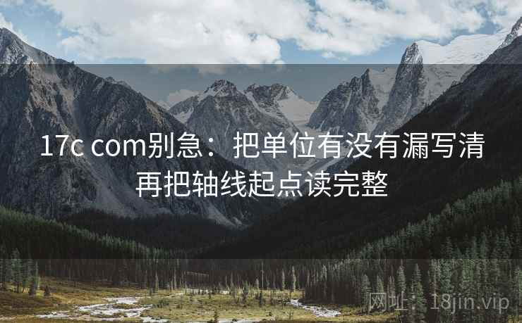 17c com别急：把单位有没有漏写清再把轴线起点读完整
