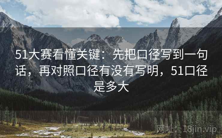 51大赛看懂关键：先把口径写到一句话，再对照口径有没有写明，51口径是多大